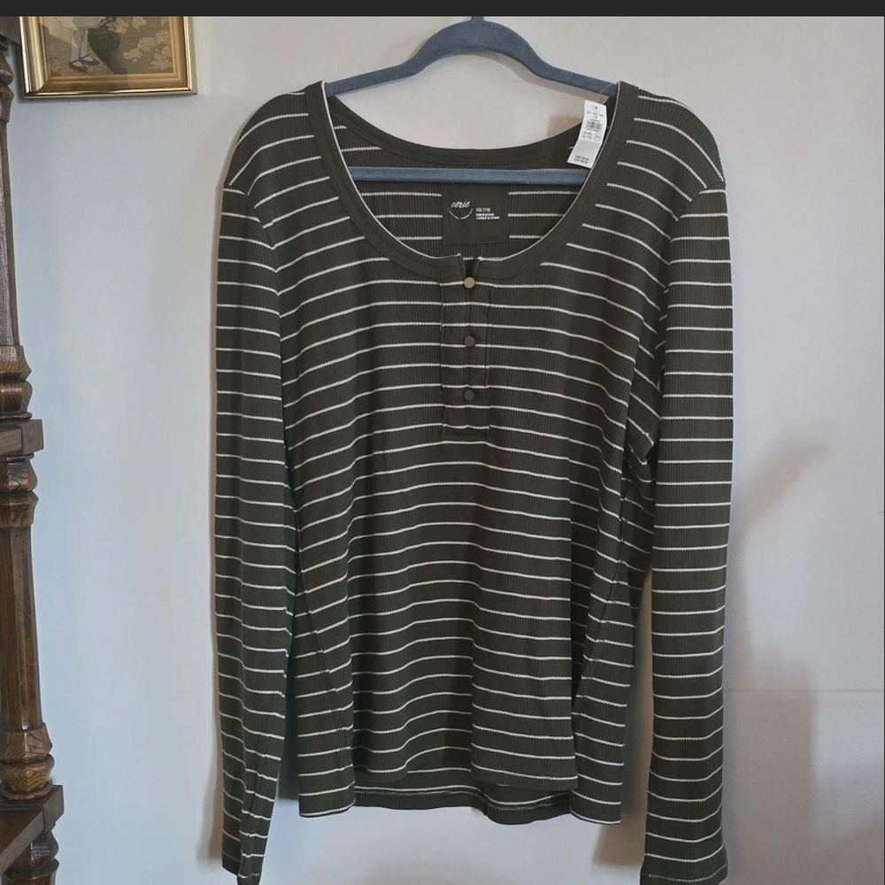 Aerie Ribbed Long Sleeve Shirt